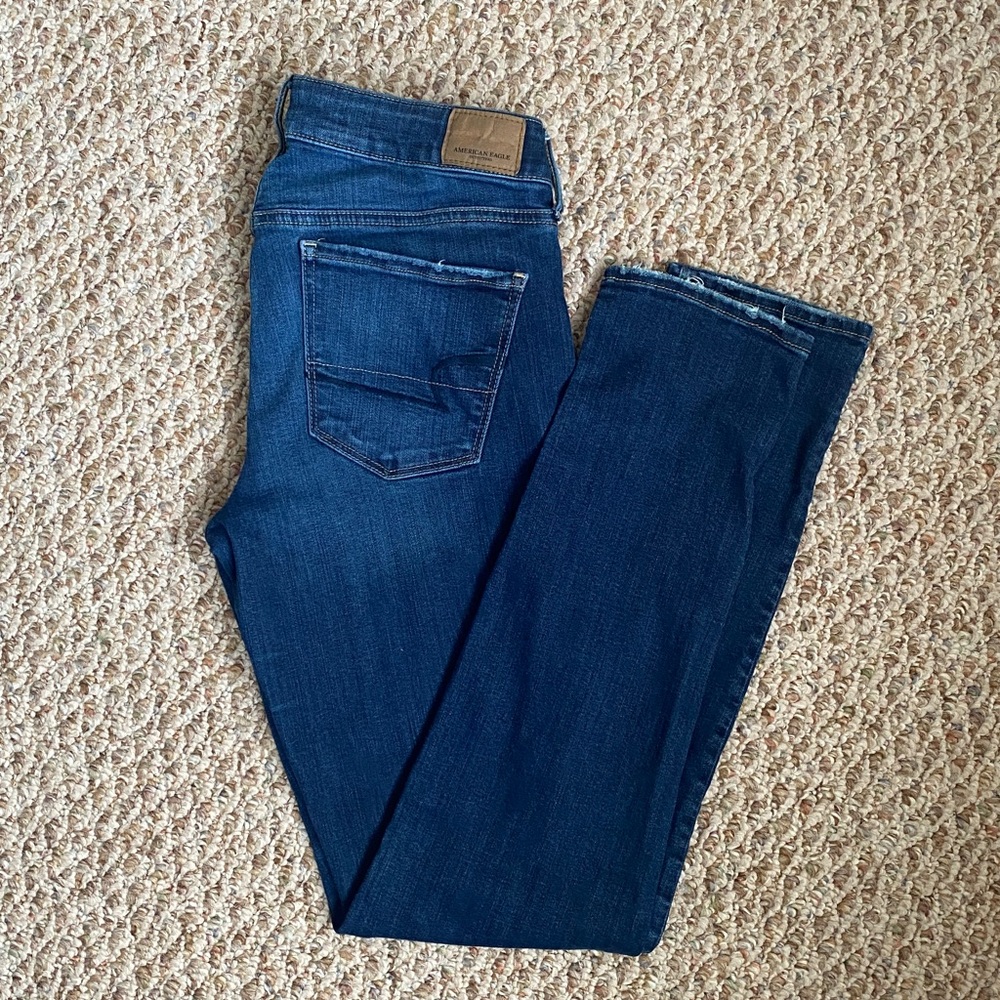 American Eagle Outfitters Dark Denim Skinny Jeans 8 Long